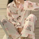Boogzel Apparel Kitty Satin Pajama Set, view 5