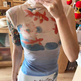 Boogzel Apparel Koi Fish Print Turtleneck Top, view 5
