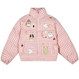 Boogzel Apparel Korean Aesthetic Checker Puffer Jacket, view 2