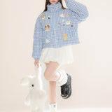 Boogzel Apparel Korean Aesthetic Checker Puffer Jacket, view 6