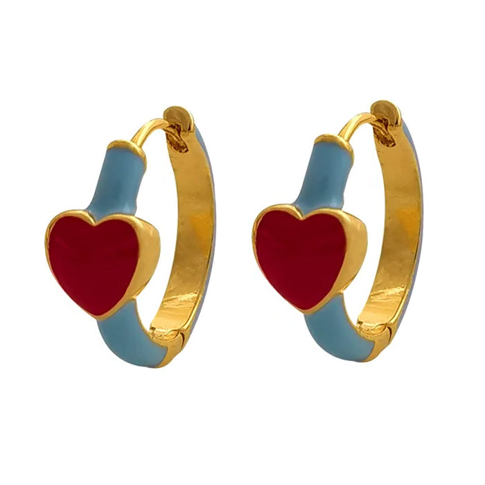 Boogzel Apparel Korean Aesthetic Heart Earrings