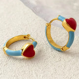 Boogzel Apparel Korean Aesthetic Heart Earrings, view 2