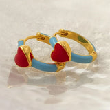 Boogzel Apparel Korean Aesthetic Heart Earrings, view 3