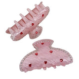 Boogzel Apparel Korean Heart Rhinestone Hair Claw, view 2