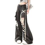 Boogzel Apparel Lace Detail Wide-Leg Jeans, view 5