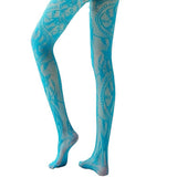 Boogzel Apparel Lace Pattern Tights in Blue, view 6