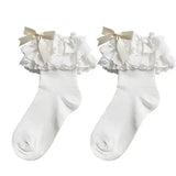 Boogzel Apparel Lace Ruffle Bow Socks, view 2