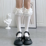 Boogzel Apparel Lace Ruffle Bow Socks, view 6
