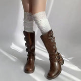 Boogzel Apparel Lace Trim Knee High Socks, view 3