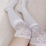 Boogzel Apparel Lace Trim Knee High Socks, view 6
