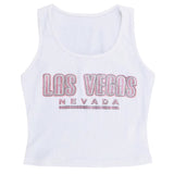 Boogzel Apparel Las Vegas Rhinestone Ribbed Tank, view 4