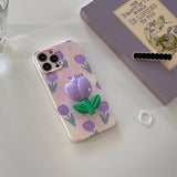 Boogzel Apparel Lavender Flowers iPhone Case, view 3