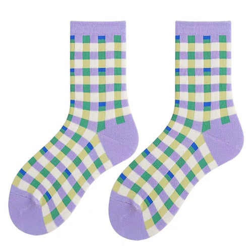 Boogzel Apparel Lavender Gingham Socks