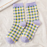 Boogzel Apparel Lavender Gingham Socks, view 2