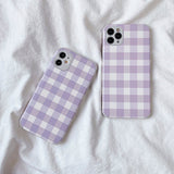 Boogzel Apparel Lavender Grid iPhone Case, view 2