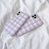 Boogzel Apparel Lavender Grid iPhone Case, view 3