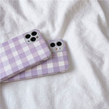 Boogzel Apparel Lavender Grid iPhone Case, view 4