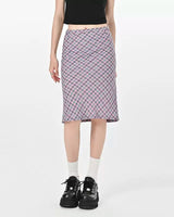 Boogzel Apparel Lavender Plaid Midi Skirt, view 3