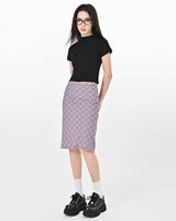 Boogzel Apparel Lavender Plaid Midi Skirt, view 4