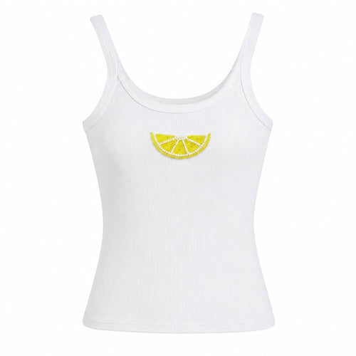 Boogzel Apparel Lemon Beaded Tank Top