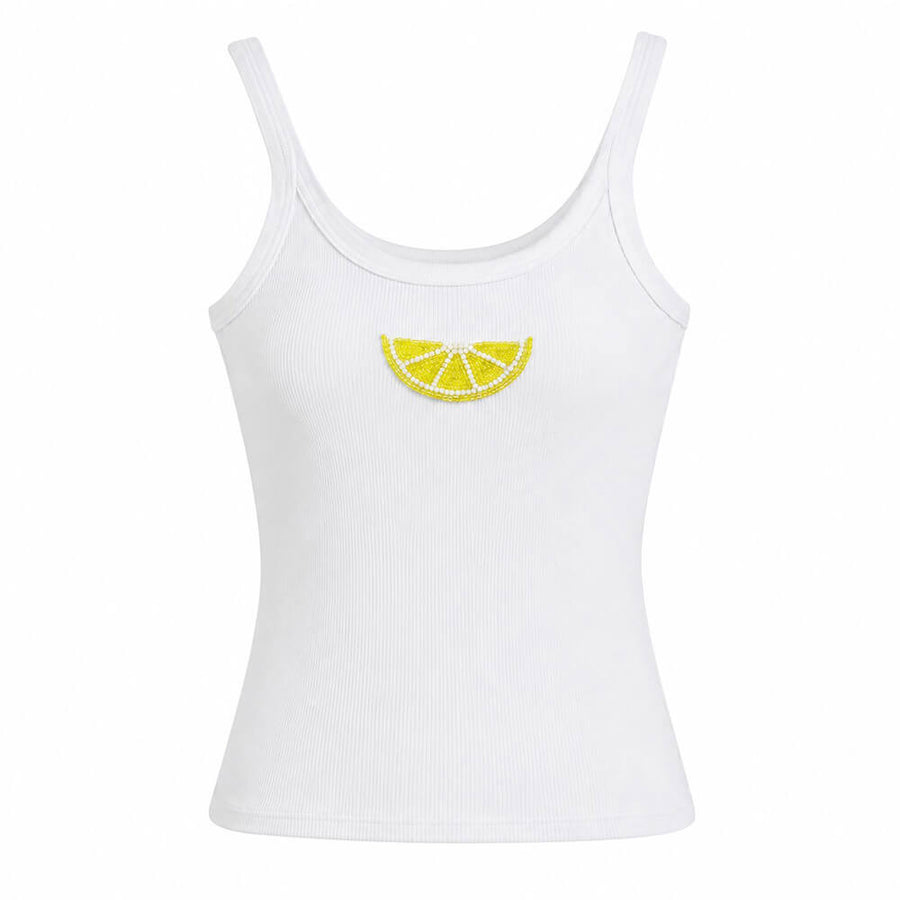 Boogzel Apparel Lemon Beaded Tank Top