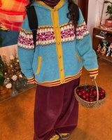 Boogzel Apparel Lemon Chalet Pattern Cardigan, view 3