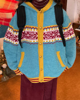 Boogzel Apparel Lemon Chalet Pattern Cardigan, view 5