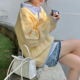 Boogzel Apparel Lemon Crush Polo Sweater, view 6