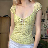 Boogzel Apparel Lemon Sorbet Cottagecore Floral Top, view 4