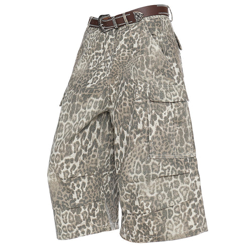 Boogzel Apparel Animal Instincts Leopard Print Cargo Shorts