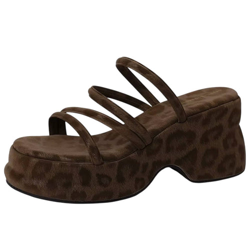 Boogzel Apparel Leopard Print Open Toe Sandals