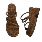 Boogzel Apparel Leopard Print Open Toe Sandals, view 5