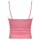 Boogzel Apparel Leopard Trim Pink Y2K Tank Top, view 2