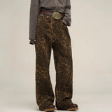 Boogzel Apparel Leopard Wide Leg Jeans, view 3