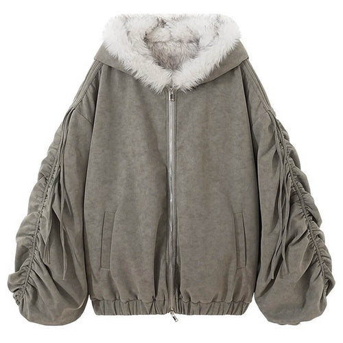 Boogzel Apparel Less Conversation Reversible Fur Jacket