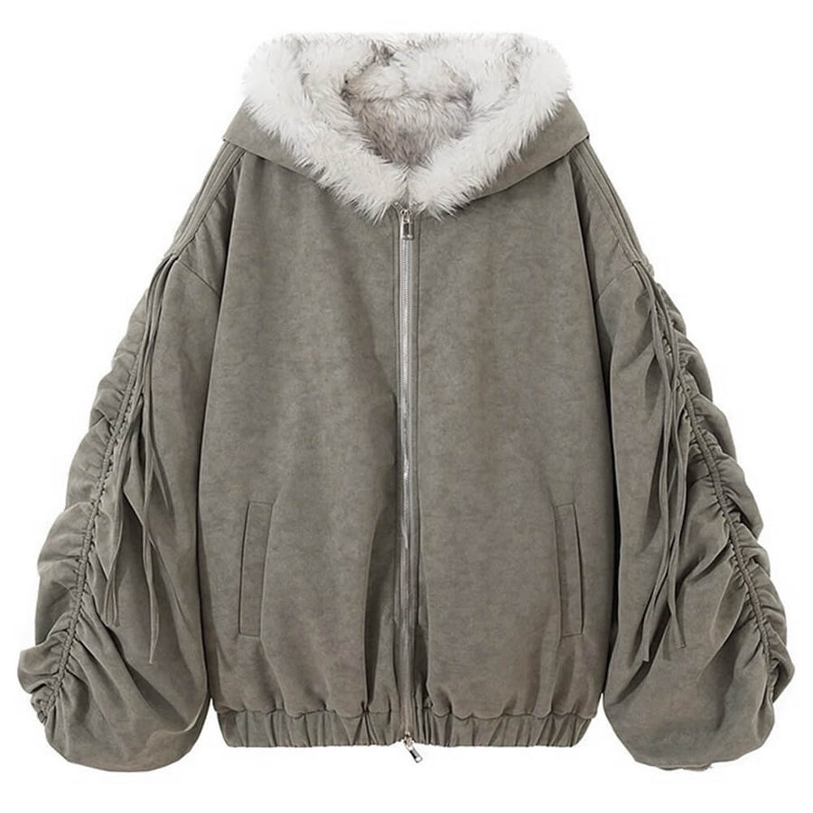 Boogzel Apparel Less Conversation Reversible Fur Jacket
