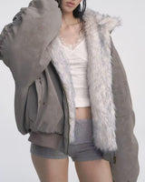 Boogzel Apparel Less Conversation Reversible Fur Jacket, view 3