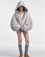 Boogzel Apparel Less Conversation Reversible Fur Jacket, view 4