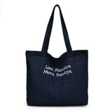 Boogzel Apparel Less Mondays More Sundays Denim Bag, view 2