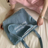 Boogzel Apparel Less Mondays More Sundays Denim Bag, view 3