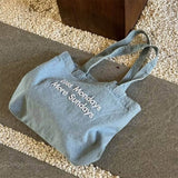 Boogzel Apparel Less Mondays More Sundays Denim Bag, view 5