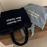 Boogzel Apparel Less Mondays More Sundays Denim Bag, view 6