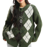 Boogzel Apparel Library Crush Argyle Button Up Cardigan, view 4