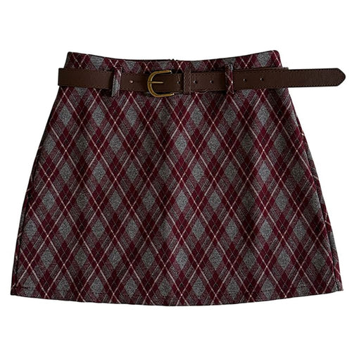Boogzel Apparel Library Crush Argyle Mini Skirt