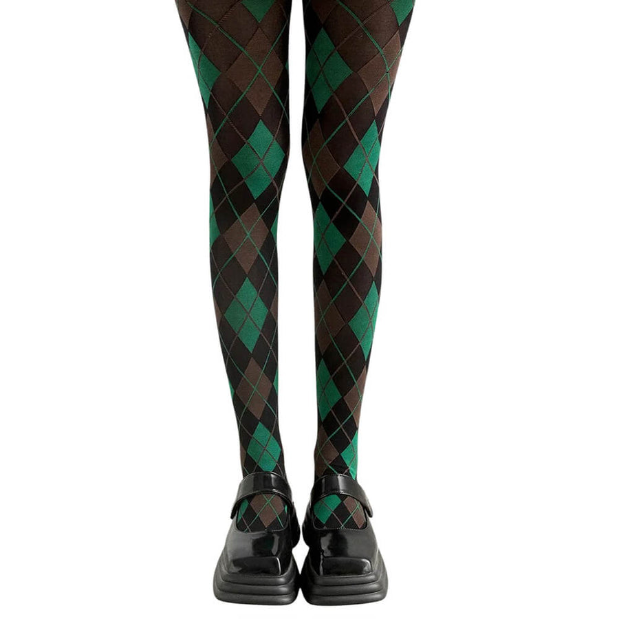 Boogzel Apparel Library Crush Argyle Pattern Tights