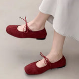 Boogzel Apparel Library Hours Lace Up Mary Jane Flats, view 5