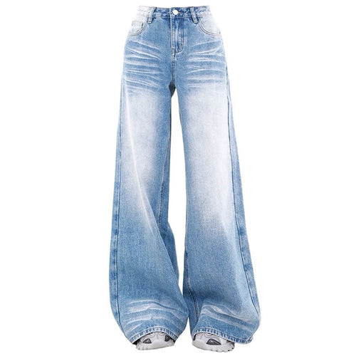 Boogzel Apparel Light Blue Washed Wide-Leg Jeans