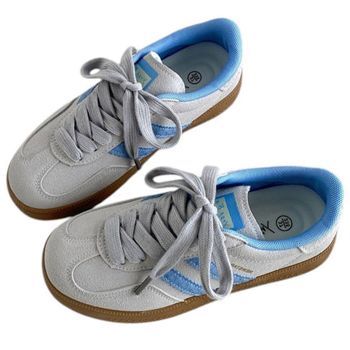 Boogzel Apparel Light Grey & Blue Stripe Sneakers
