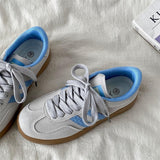 Boogzel Apparel Light Grey & Blue Stripe Sneakers, view 2