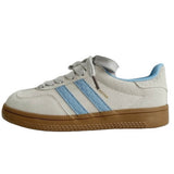 Boogzel Apparel Light Grey & Blue Stripe Sneakers, view 4